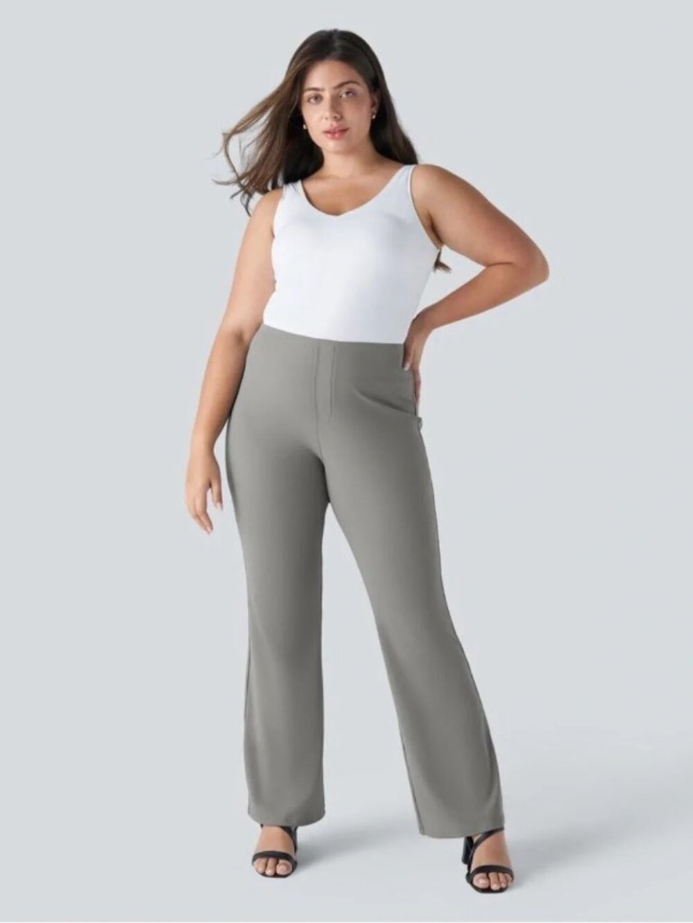 Halara Flex™ High Waisted Pocket Work Plus Size Pants Putty Gray Size 2X NWOT